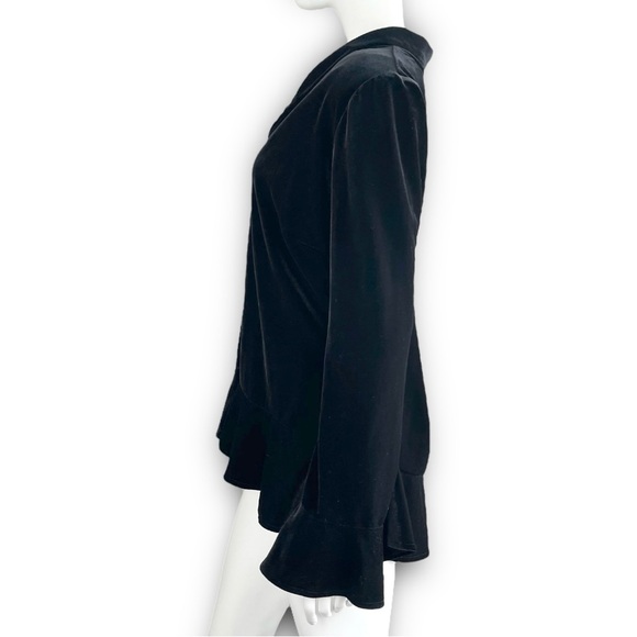 STUDIO 1940 Vintage Velvet Open Front Ruffle Cardigan Goth Stevie Nicks Lolita - Picture 7 of 13